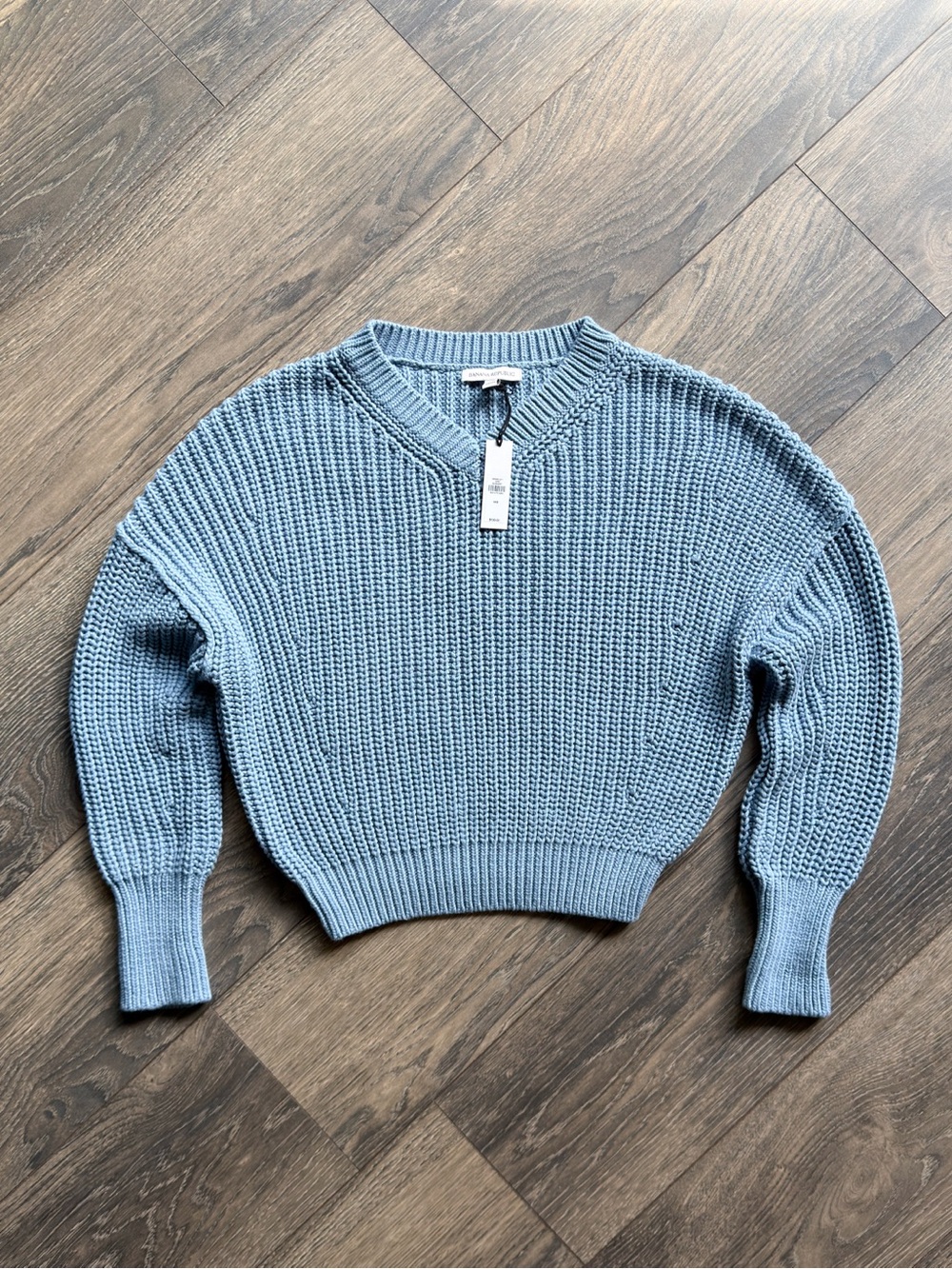 Banana Republic Women’s XXS Chunky Knit Cotton Sweater Light Blue Cropped NWT